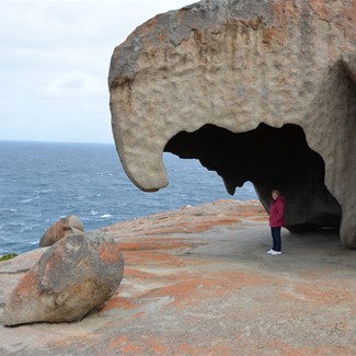 This well photographed rock blocked out all the cold wind 