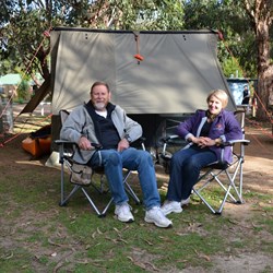 Relaxing back in the Western KI Caravan Park 