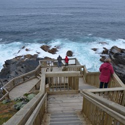 Heading down the stairs towards Admirals Arch 