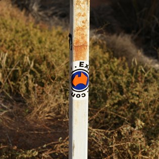The marker post gets its exploroz sticker