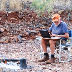 Michael J left at camp catching up on the journal