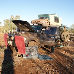 Early morning repairs to the fast glass