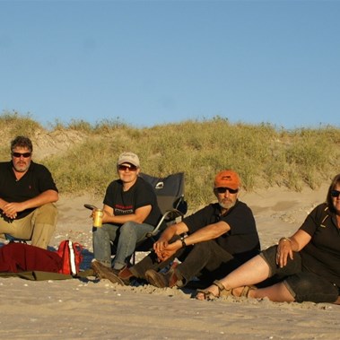 Our Reduced crew enjoying sunset on 80 Mile Beach