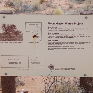 Small information sign on the side of the Birdsville Track