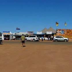 Fred Brophy set up his boxing tent