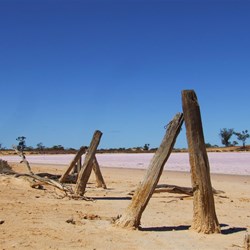Remains of an old Water Trough - Pink Lakes in the Mallee Sunset - Victoria