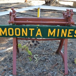 Moonta Mines sign at the station