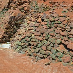 Copper still leaching from the old tailings dump