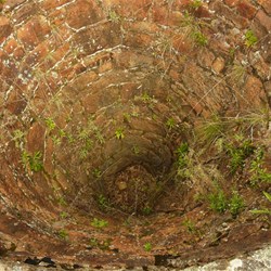 Looking down into the roasting pit
