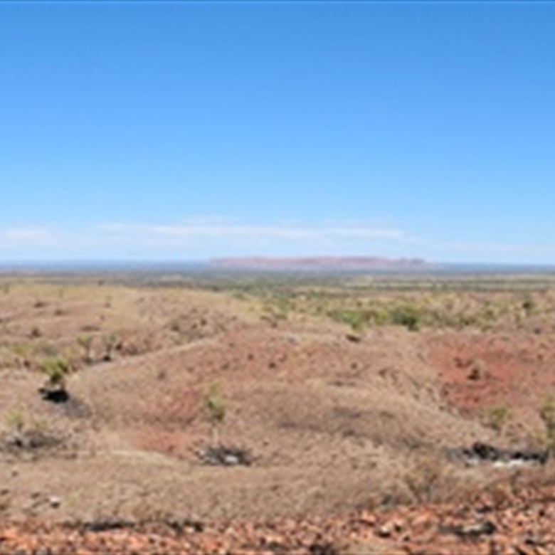 [19/Aug/2011] View of Tnorala (Gosse Bluff) from Tylers Pass Lookout (6589x640 pixels, 1.1MB)