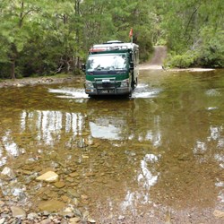 A few shallow creek crossings in the valley