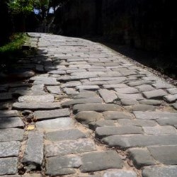 Old cobblestone path to Hornby Light