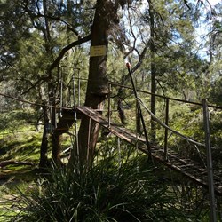 The suspension bridge owned by the same property