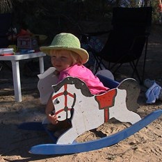 Leah on her rockinghorse