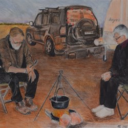 Campfire west of Windorah July 2012