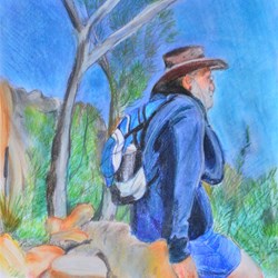 Enjoying the views on Rawnsley Bluff  