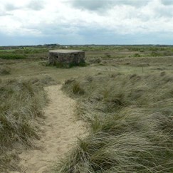 Old WWII pillbox, facing inland.