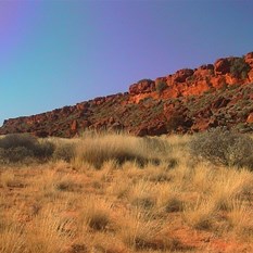 View of Calvert Range from loop road skirting the base