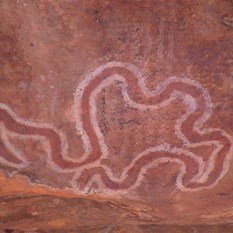 Just some of the very clear paintings found along gorge walls 