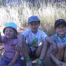 Leah (2 and a half) and her new friends Joel (6 and a half) & Hannah (8)