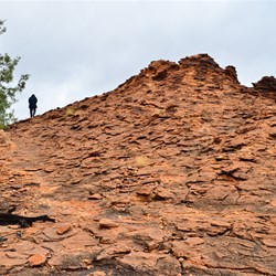 red rocky hillsides on the rock holes loop walk