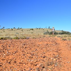 the track and arid red earth