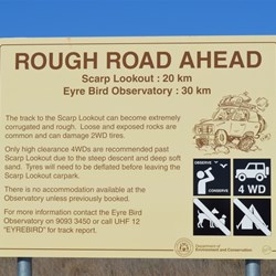 Sign to the Eyre bird Observatory