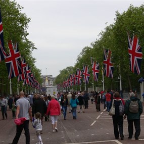 Flags line The Mall