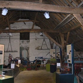 Inside the old barn, now used as a museum