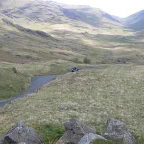 The road to Hardknott Pass