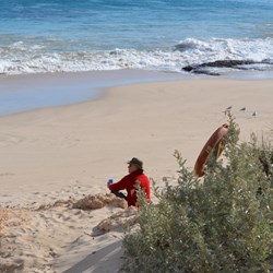 Red Bluff morning coffee watching the waves