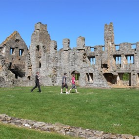 Abbey outbuildings are a poular venue for a day out in the sun
