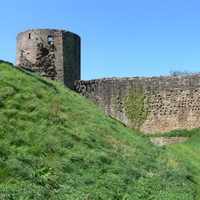 Stone walls, towers, ditches and nesting boxes for doves, Barnard Castle