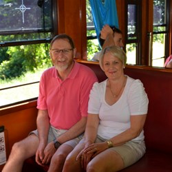 Enjoying the train ride 