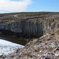 Coastal scenery at the end of the Dog Fence