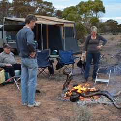 Time to cook tea at our Nullarbor Camp