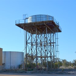 Maralinga water tower and storage tanks