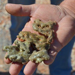 In milliseconds, the heat from the blast turned the sand to glass