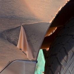 The Auto Skin had a real test - a large branch hit the side of the car and caused it to peel back