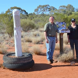 Leigh and Fiona by the Voakes Hill Corner Marker