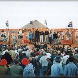 Brophy's boxing tent on Auction Day