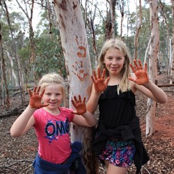 Kids playing with ochre