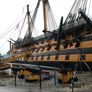 HMS Victory in drydock at Portsmouth