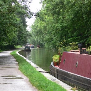 Narrow boats in the canal.
