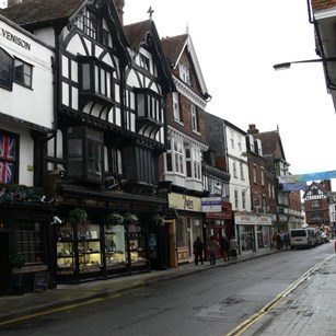 Salisbury street with a mix of architectural styles