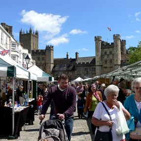 Town market right beside the cathedral