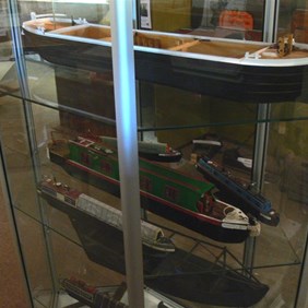 Models of boats in the Kennet & Avon Canal Museum