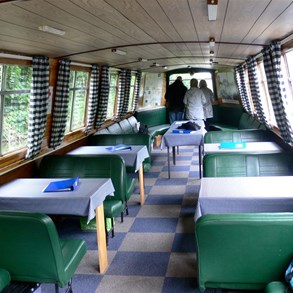 Inside the canal boat