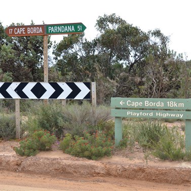 Playford Highway Intersection - time to head to Cape Borda