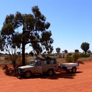 Lunch stop in the shade of a desert oak